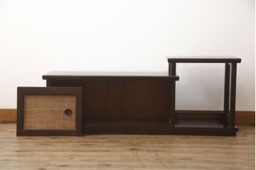 和製ビンテージ　希少　絶版品　北海道民芸家具　上質な和の雰囲気を演出する置き床(ローボード、テレビ台、テレビボード、床、飾り台、飾り棚、ヴィンテージ)(R-064474)