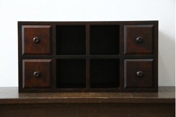 和製ビンテージ　希少　絶版品　北海道民芸家具　縦でも横でもお好みで使える小引き出し　(R-064475)