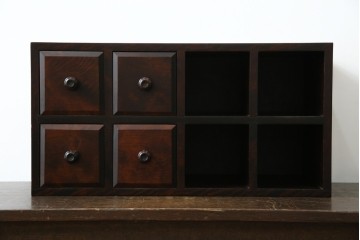 和製ビンテージ　希少　絶版品　北海道民芸家具　縦でも横でもお好みで使える小引き出し　(R-064475)