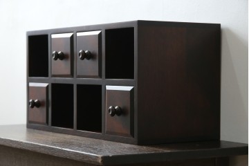 和製ビンテージ　希少　絶版品　北海道民芸家具　縦でも横でもお好みで使える小引き出し　(R-064475)