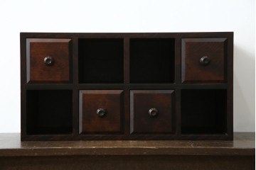 和製ビンテージ　希少　絶版品　北海道民芸家具　縦でも横でもお好みで使える小引き出し　(R-064475)