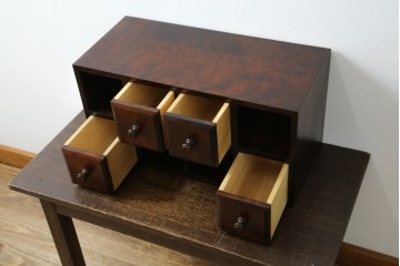 和製ビンテージ　希少　絶版品　北海道民芸家具　縦でも横でもお好みで使える小引き出し　(R-064475)