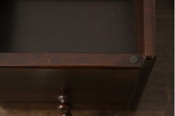 和製ビンテージ　希少な絶版品　北海道民芸家具　コンパクトなサイズ感で使いやすい卓上鏡台(小引き出し、鏡、ドレッサー、小物収納、ヴィンテージ)(R-064476)