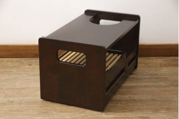 和製ビンテージ　希少な絶版品　北海道民芸家具　高山デザイン　落ち着いた色合いが品のあるポットワゴン(ローテーブル、サイドテーブル、コーヒーテーブル、ヴィンテージ)(R-064478)