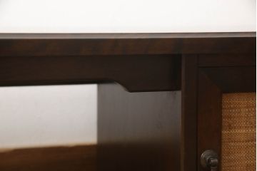 和製ビンテージ　北海道民芸家具　希少な絶版品　涼し気なデザインが魅力の文机(ローテーブル、座机、片袖机、デスク、在宅用、在宅ワーク、ヴィンテージ)(R-064481)