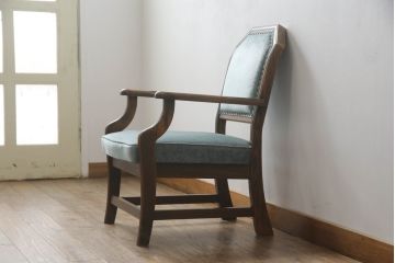 中古　イギリスデザイン　ブライトン(Brighton)　格調高い英国スタイルの1人掛けソファ(一人掛けソファ、アームソファ、アームチェア、1P)(R-064491)