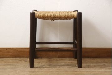 和製ビンテージ　松本民芸家具　和モダンな雰囲気づくりにおすすめの#19型ラッシスツール(椅子、イス、チェア、ヴィンテージ、い草)(R-064501)