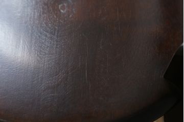 中古　美品　松本民芸家具　凝った装飾が素敵な南京小椅子(イス、板座チェア、ダイニングチェア)(R-064502)