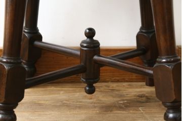 中古　美品　松本民芸家具　凝った装飾が素敵な南京小椅子(イス、板座チェア、ダイニングチェア)(R-064502)