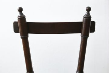 中古　美品　松本民芸家具　凝った装飾が素敵な南京小椅子(イス、板座チェア、ダイニングチェア)(R-064502)