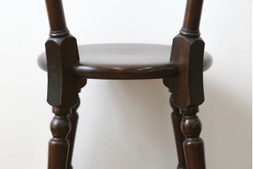 中古　美品　松本民芸家具　凝った装飾が素敵な南京小椅子(イス、板座チェア、ダイニングチェア)(R-064502)