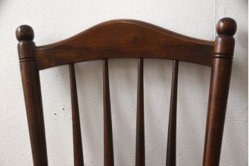 和製ビンテージ　松本民芸家具　希少品　86型スピンドルチェア　滑らかな質感と落ち着いた木色が魅力のウィンザーチェア(椅子、ダイニングチェア、板座チェア、ウインザーチェア、ヴィンテージ)(R-064503)
