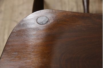 和製ビンテージ　松本民芸家具　希少品　86型スピンドルチェア　滑らかな質感と落ち着いた木色が魅力のウィンザーチェア(椅子、ダイニングチェア、板座チェア、ウインザーチェア、ヴィンテージ)(R-064503)
