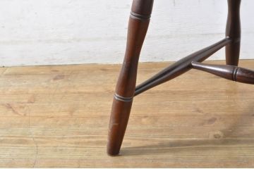 ジャンク品　和製ビンテージ　松本民芸家具　希少品　86型スピンドルチェア　滑らかな質感と落ち着いた木色が魅力のウィンザーチェア(椅子、ダイニングチェア、板座チェア、ウインザーチェア、ヴィンテージ)(R-064504)