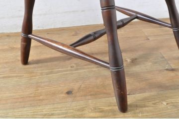 ジャンク品　和製ビンテージ　松本民芸家具　希少品　86型スピンドルチェア　滑らかな質感と落ち着いた木色が魅力のウィンザーチェア(椅子、ダイニングチェア、板座チェア、ウインザーチェア、ヴィンテージ)(R-064504)