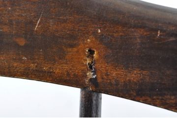 ジャンク品　和製ビンテージ　松本民芸家具　希少品　86型スピンドルチェア　滑らかな質感と落ち着いた木色が魅力のウィンザーチェア(椅子、ダイニングチェア、板座チェア、ウインザーチェア、ヴィンテージ)(R-064505)