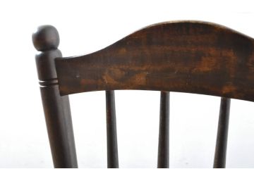 ジャンク品　和製ビンテージ　松本民芸家具　希少品　86型スピンドルチェア　滑らかな質感と落ち着いた木色が魅力のウィンザーチェア(椅子、ダイニングチェア、板座チェア、ウインザーチェア、ヴィンテージ)(R-064505)