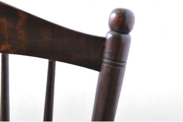 ジャンク品　和製ビンテージ　松本民芸家具　希少品　86型スピンドルチェア　滑らかな質感と落ち着いた木色が魅力のウィンザーチェア(椅子、ダイニングチェア、板座チェア、ウインザーチェア、ヴィンテージ)(R-064505)