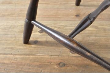 ジャンク品　和製ビンテージ　松本民芸家具　希少品　86型スピンドルチェア　滑らかな質感と落ち着いた木色が魅力のウィンザーチェア(椅子、ダイニングチェア、板座チェア、ウインザーチェア、ヴィンテージ)(R-064505)