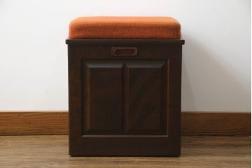 中古　北海道民芸家具　品のある佇まいが魅力のドレッサースツール(椅子、イス、収納付き)(R-064512)