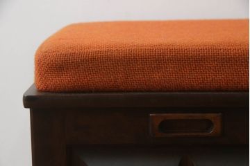 中古　北海道民芸家具　品のある佇まいが魅力のドレッサースツール(椅子、イス、収納付き)(R-064512)