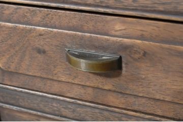 和製アンティーク　総シタン(紫檀)材　上質な造りが魅力的な漆塗り小振り飾り棚(違い棚、茶棚、収納棚、戸棚、サイドボード、中国?)(R-064519)