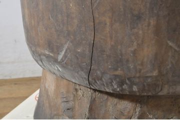 和製アンティーク　味わい深い総欅(ケヤキ)材の臼(ウス、うす、ディスプレイ、DIY)(R-064522)
