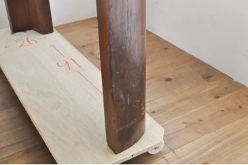 オランダビンテージ　真鍮枠にガラス天板の存在感ある重厚なテーブル(作業台、ダイニングテーブル、ヴィンテージ)(R-064523)