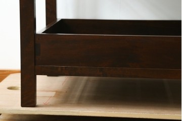 和製ビンテージ　シンプル和モダンな民芸家具デザインが魅力の二段衣装盆棚　(R-064528)