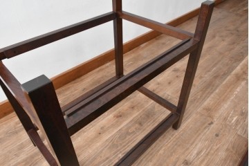 和製ビンテージ　シンプル和モダンな民芸家具デザインが魅力の二段衣装盆棚　(R-064528)