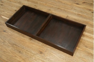 和製ビンテージ　シンプル和モダンな民芸家具デザインが魅力の二段衣装盆棚　(R-064528)