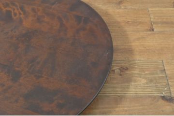 和製ビンテージ　希少な絶版品　北海道民芸家具　様々な用途に使える卓上回転台(ローテーブル、ターンテーブル、テレビ回転台、飾り台、花台、陳列台、店舗什器、ヴィンテージ)(R-064536)