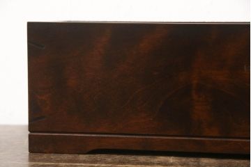 和製ビンテージ　希少な絶版品!!　北海道民芸家具　シックな色合いが魅力的な小物3点セット(写真立て、フォトフレーム、ゴミ箱、くず入れ、ティッシュケース、ティッシュボックス、ヴィンテージ)(R-064537)