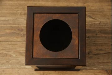 和製ビンテージ　希少な絶版品!!　北海道民芸家具　シックな色合いが魅力的な小物3点セット(写真立て、フォトフレーム、ゴミ箱、くず入れ、ティッシュケース、ティッシュボックス、ヴィンテージ)(R-064538)