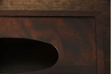 和製ビンテージ　希少な絶版品!!　北海道民芸家具　シックな色合いが魅力的な小物3点セット(写真立て、フォトフレーム、ゴミ箱、くず入れ、ティッシュケース、ティッシュボックス、ヴィンテージ)(R-064538)