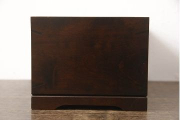 和製ビンテージ　希少な絶版品!!　北海道民芸家具　シックな色合いが魅力的な小物3点セット(写真立て、フォトフレーム、ゴミ箱、くず入れ、ティッシュケース、ティッシュボックス、ヴィンテージ)(R-064538)