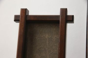 和製ビンテージ　希少な絶版品!!　北海道民芸家具　シックな色合いで落ち着いた空間を演出する写真立て3点セット(フォトフレーム、フォトスタンド、ヴィンテージ)(R-064539)