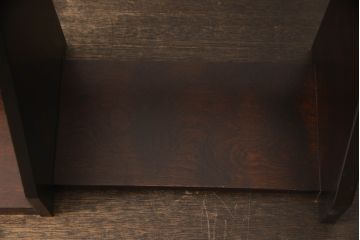 和製ビンテージ　希少な絶版品!!　北海道民芸家具　シックな色合いで落ち着いた空間を演出するHM901 本立てとブックエンドのセット(ブックスタンド、花台、ディスプレイ台、ペン立て、小物収納、卓上収納、飾り棚、ヴィンテージ)(R-064541)