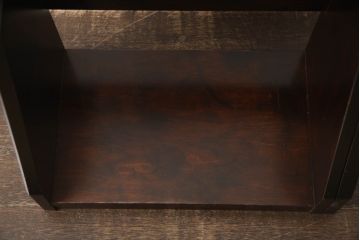 和製ビンテージ　希少な絶版品!!　北海道民芸家具　シックな色合いで落ち着いた空間を演出するHM901 本立てとブックエンドのセット(ブックスタンド、花台、ディスプレイ台、ペン立て、小物収納、卓上収納、飾り棚、ヴィンテージ)(R-064541)