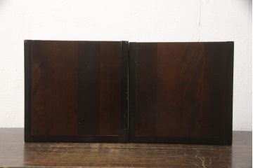 和製ビンテージ　希少な絶版品!!　北海道民芸家具　シックな色合いで落ち着いた空間を演出するHM901 本立てとブックエンドのセット(ブックスタンド、花台、ディスプレイ台、ペン立て、小物収納、卓上収納、飾り棚、ヴィンテージ)(R-064541)