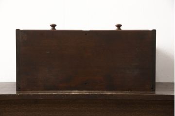 和製ビンテージ　北海道民芸家具　絶版品　シックな色合いと品のあるデザインが目を惹く本立て(ブックスタンド、小物収納、ヴィンテージ)(R-064544)
