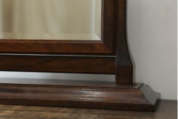 和製ビンテージ　松本民芸家具　シック佇まいが目を惹く卓上ミラー(置き鏡、スタンドミラー、鏡、ヴィンテージ)(R-064545)
