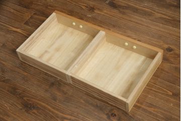 中古　美品　屋久杉　網代(あじろ)・透かし彫り　上品な和の雰囲気を高めてくれる茶棚(飾り棚、違い棚、戸棚、収納棚、サイドボード、網代民芸)(R-064550)