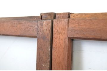 アンティーク建具　ペイント仕上げ限定　シンプルなデザインで取り入れやすいガラス窓4枚セット(ガラス戸、引き戸)(R-064556)