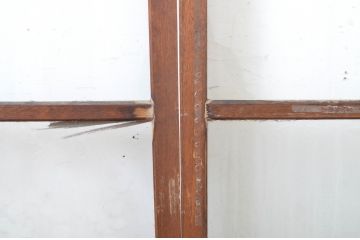 アンティーク建具　ペイント仕上げ限定　シンプルなデザインで取り入れやすいガラス窓4枚セット(ガラス戸、引き戸)(R-064556)