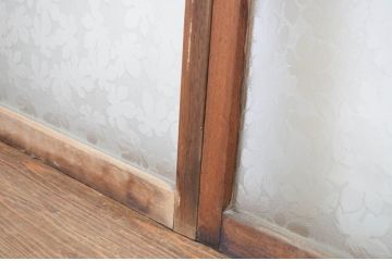 アンティーク建具　ペイント仕上げ限定　シンプルなデザインで取り入れやすいガラス窓4枚セット(ガラス戸、引き戸)(R-064556)