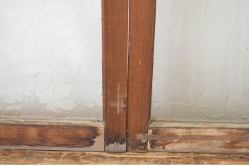 アンティーク建具　ペイント仕上げ限定　シンプルなデザインで取り入れやすいガラス窓4枚セット(ガラス戸、引き戸)(R-064556)