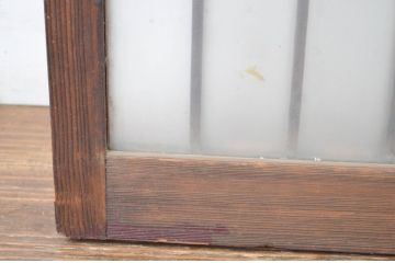 アンティーク建具　レトロな空間演出におすすめ!格子入りのガラス窓2枚セット(引き戸、ガラス戸)(R-064558)