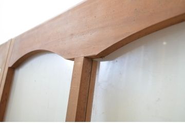 アンティーク建具　アーチデザインがお洒落なガラス窓2枚セット(ガラス戸、引き戸)(R-064560)