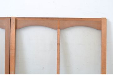 アンティーク建具　アーチデザインがお洒落なガラス窓2枚セット(ガラス戸、引き戸)(R-064560)